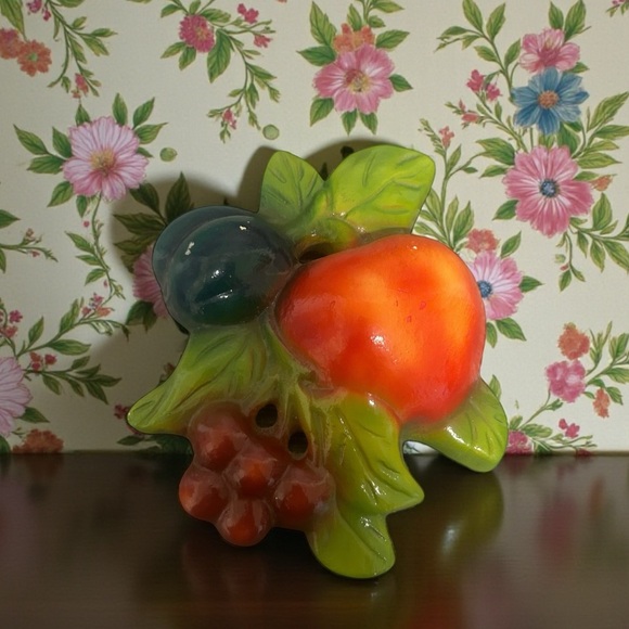 Vintage Other - Vintage Devon Ware Hand Painted Fruit Kitchen Chalkware Wall Plaque